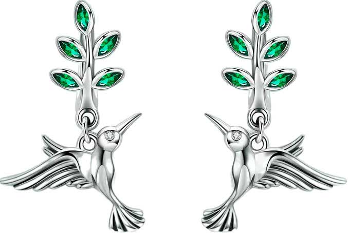 Серебряные серьги Bamoer SCE464-ucenka c фианитом