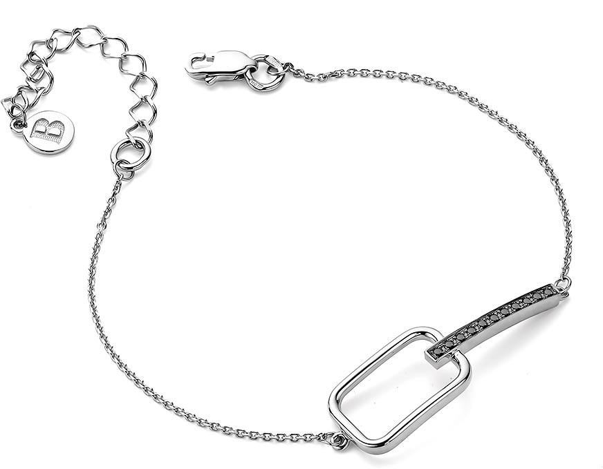 Браслет с подвеской из белого золота Bellissima Tentazione B/416-205BR с черными бриллиантами