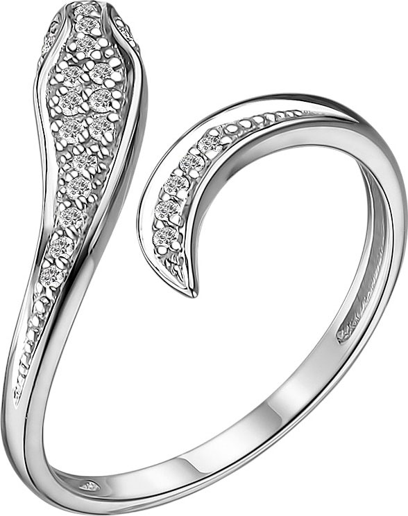 Открытое кольцо из белого золота ''Змея'' Bellissima Tentazione K/279-0220 с бриллиантами