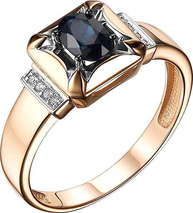 Золотое кольцо Bellissima Tentazione K/360-122 с бриллиантами, сапфиром