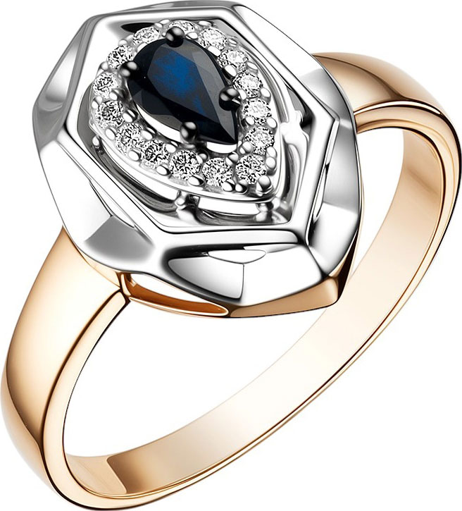 Золотое кольцо Bellissima Tentazione K/831-0122 с бриллиантами, сапфиром