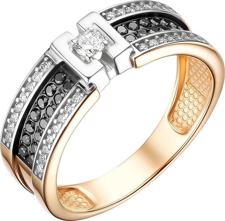 Золотое кольцо Bellissima Tentazione K/938-0125 с бриллиантами, черными бриллиантами