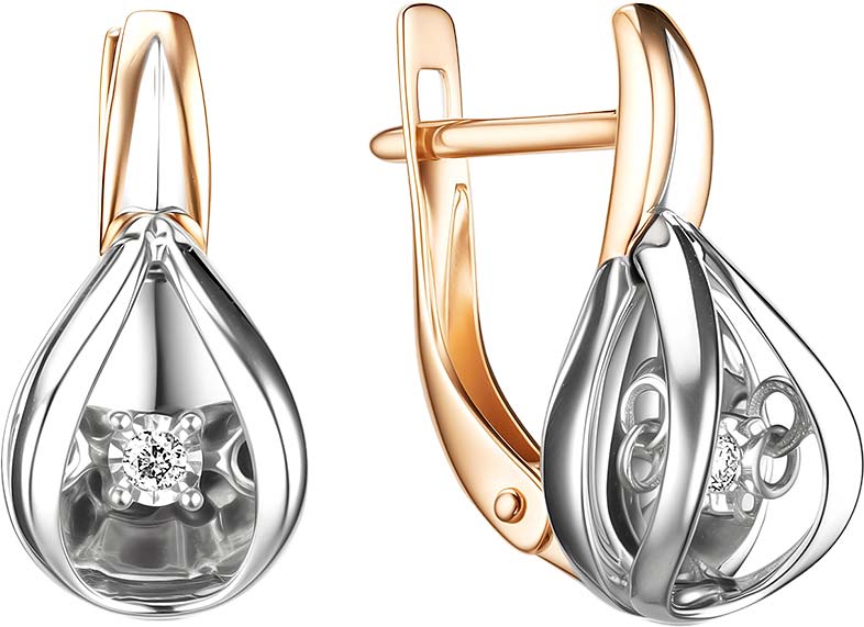 Золотые серьги Bellissima Tentazione S/1038-120 c бриллиантом
