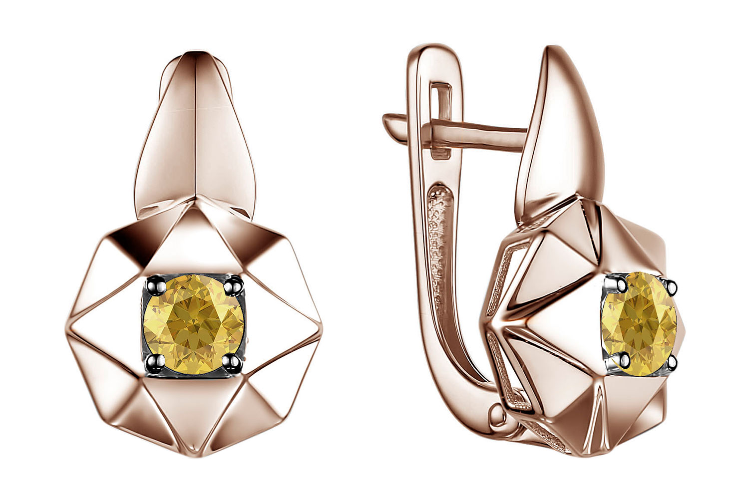 Золотые серьги Bellissima Tentazione S/208-1022 с желтым сапфирами