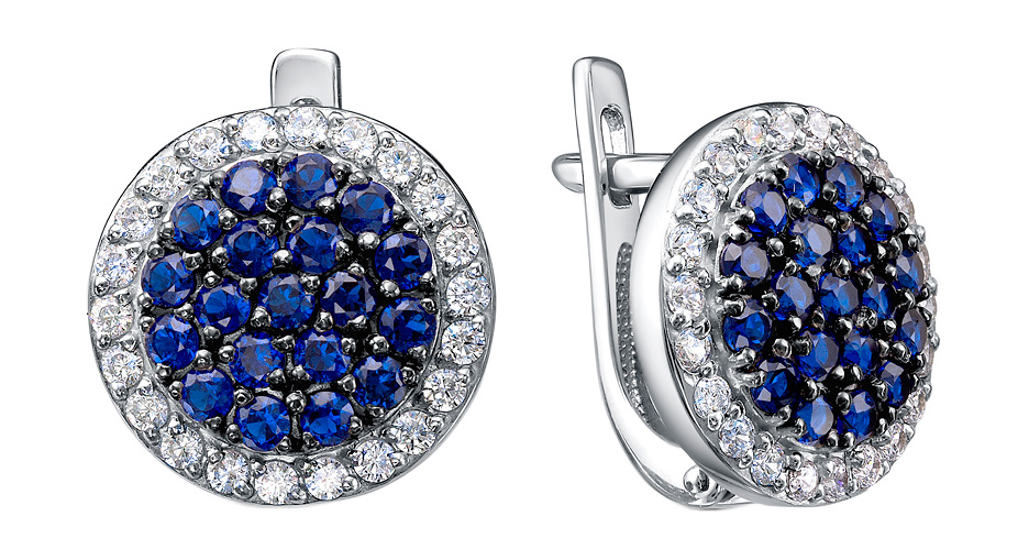 Серебряные серьги круглые Bellissima Tentazione S/280/Ag-670 со шпинелью, фианитами