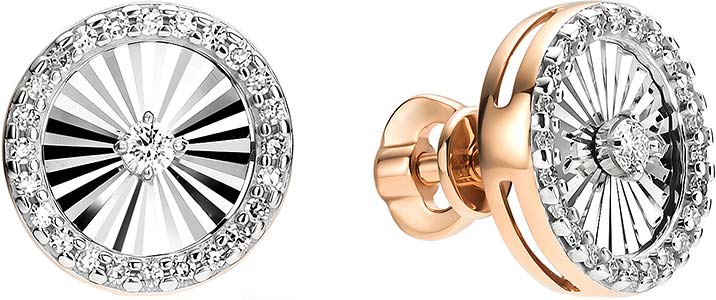 Золотые серьги пусеты гвоздики Bellissima Tentazione S2/1075-0120 с бриллиантами
