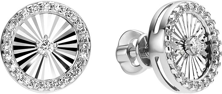 Серьги пусеты гвоздики из белого золота Bellissima Tentazione S2/1075-0220 с бриллиантами
