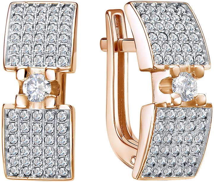 Золотые серьги BERGER 120677 c фианитом