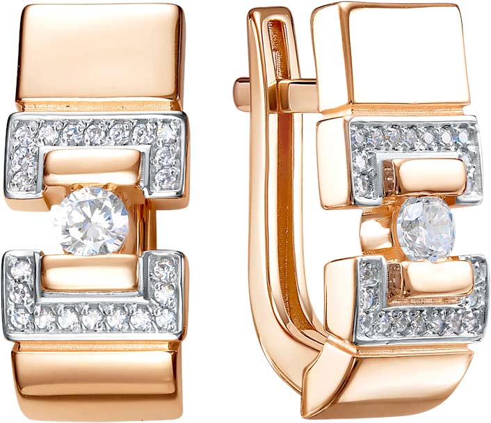 Золотые серьги BERGER 120683 c фианитом