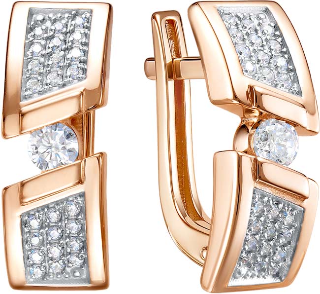 Золотые серьги BERGER 120687 c фианитом
