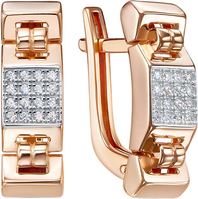 Золотые серьги BERGER 121065 c фианитом