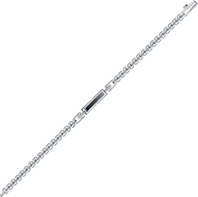 Мужской браслет цепь из белого золота BERGER B070466 с ониксом