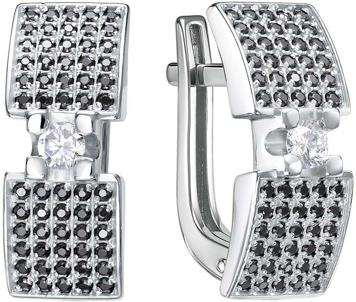 Серьги из белого золота BERGER B120677-CH с фианитами