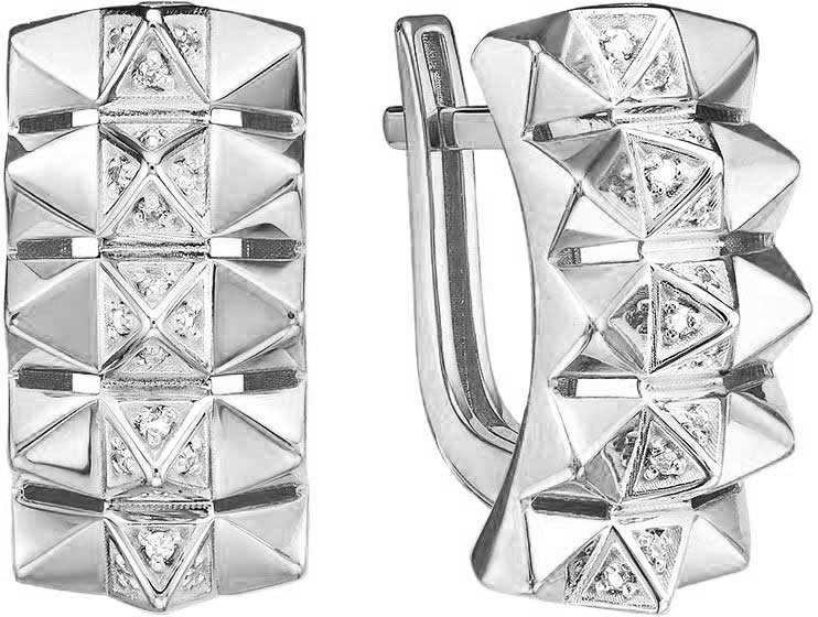 Серьги из белого золота BERGER B120789 с фианитами