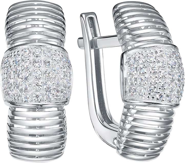 Серьги из белого золота BERGER B120820 с фианитами