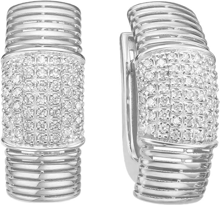 Серьги из белого золота BERGER B120822 с фианитами