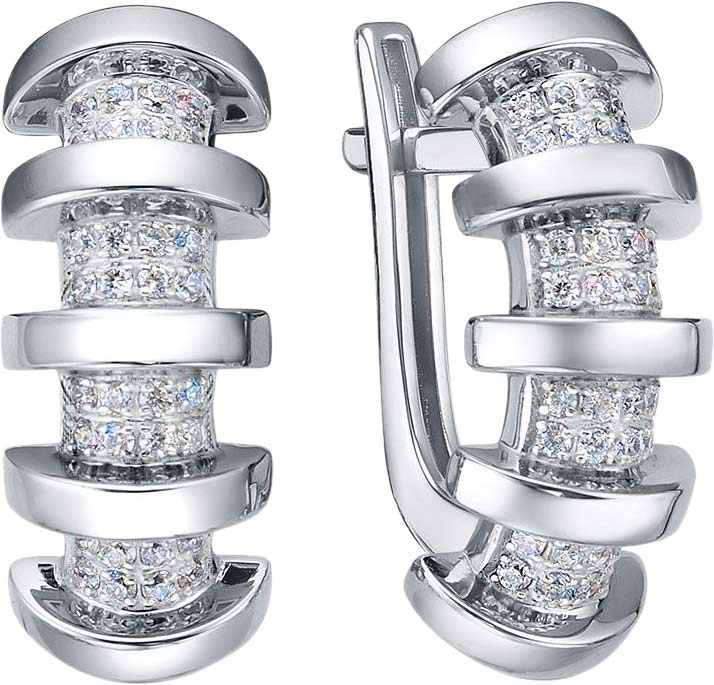 Серьги из белого золота BERGER B120896 с фианитами