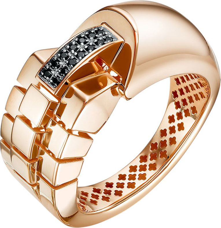 Женский золотой перстень BERGER BR111146-CH с черными бриллиантами