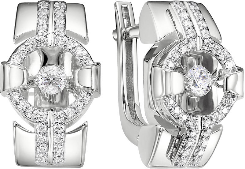 Серьги из белого золота BERGER BR121154-B с бриллиантами