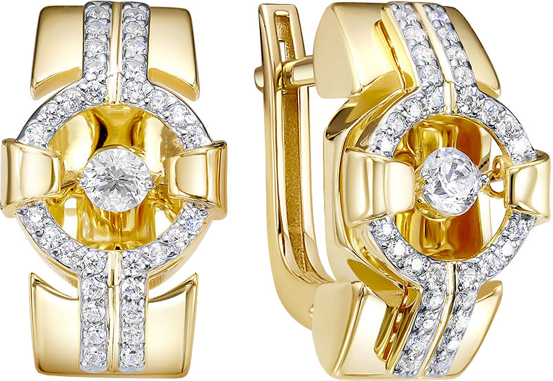 Золотые серьги BERGER BR121154-L c бриллиантом