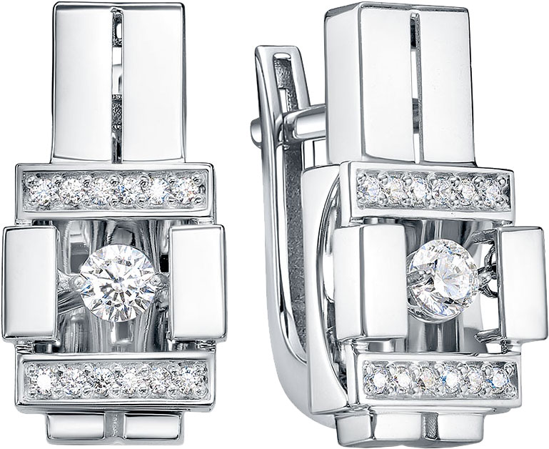 Серьги из белого золота BERGER BR121156-B с бриллиантами