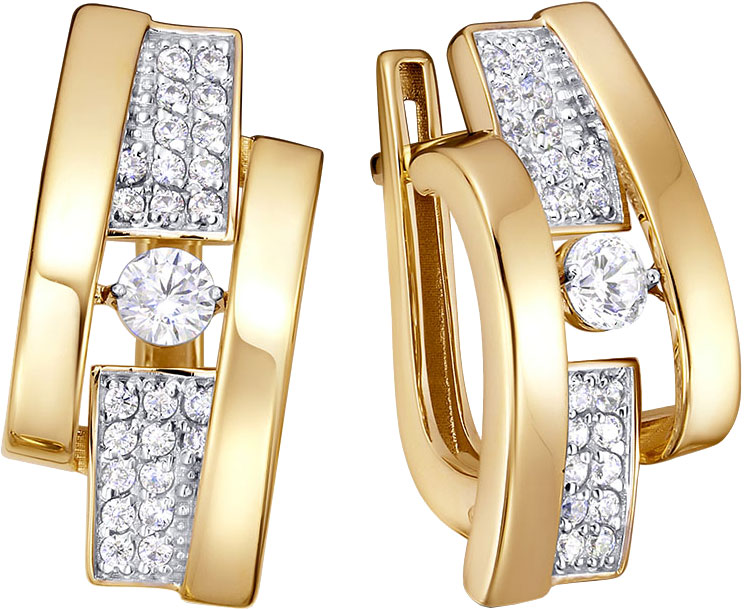 Золотые серьги BERGER BR121176-L c бриллиантом