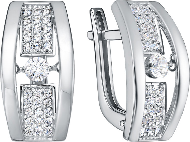 Серьги из белого золота BERGER BR121177-B с бриллиантами