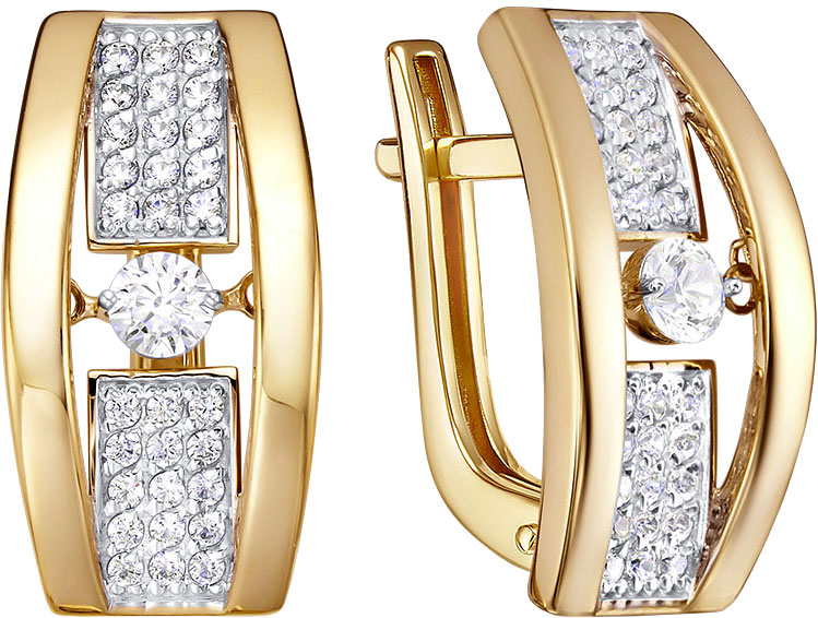 Золотые серьги BERGER BR121177-L c бриллиантом