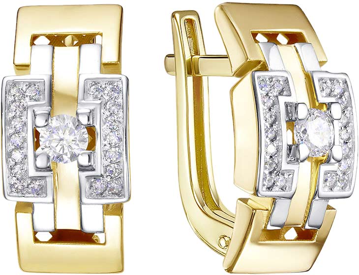 Золотые серьги BERGER L120684 c фианитом