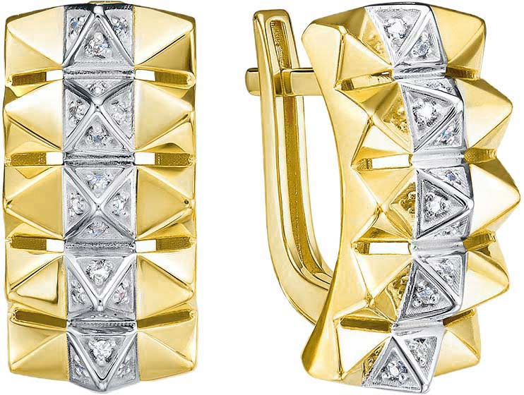 Золотые серьги BERGER L120789 c фианитом