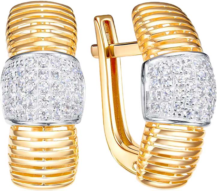 Золотые серьги BERGER L120820 c фианитом