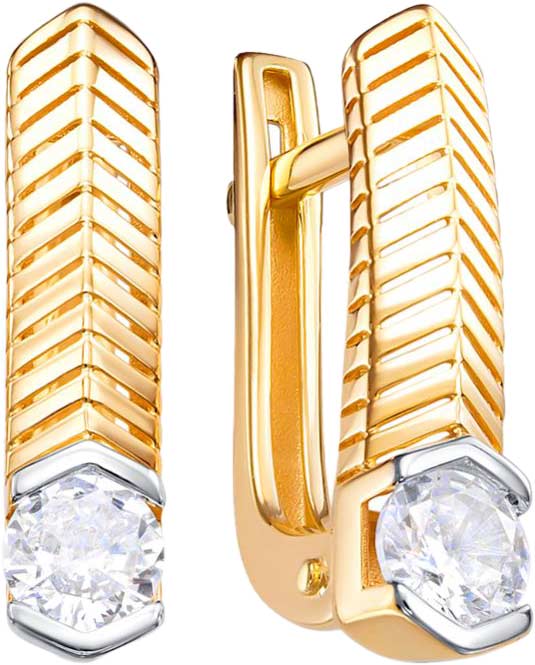 Золотые серьги BERGER B120826 с бриллианитами