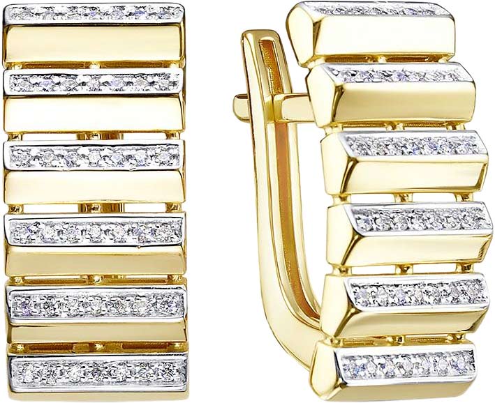 Золотые серьги BERGER L120889 c фианитом