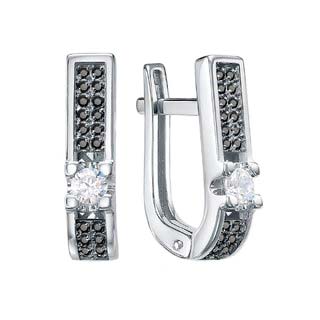 Серьги из белого золота BERGER B120685-CH с фианитами