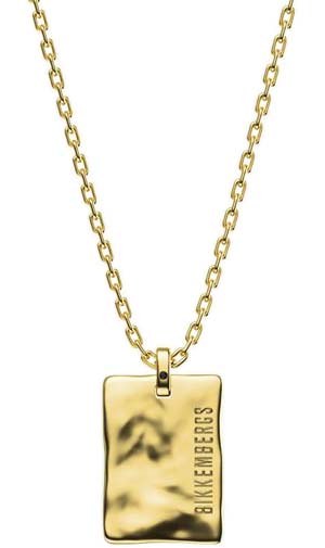 Мужская стальная подвеска на цепочке Bikkembergs HAP01GG с искусственным бриллиантом