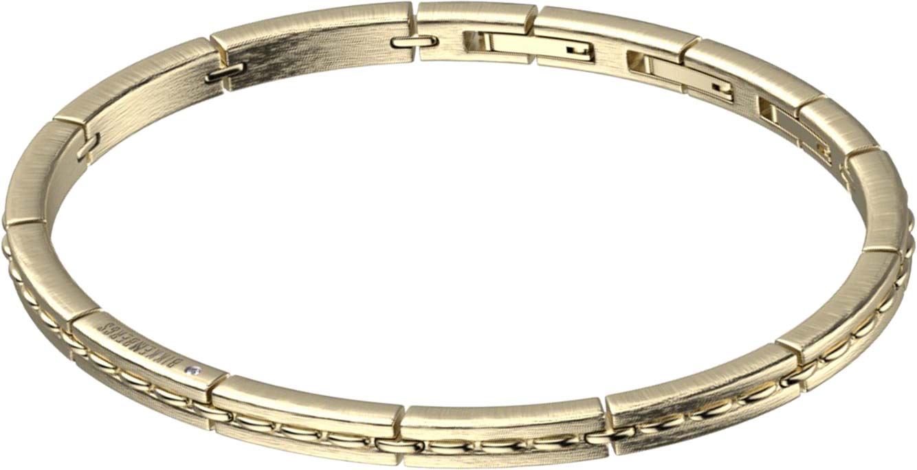 Мужской стальной браслет Bikkembergs INPB02GG с искусственным зеленым бриллиантом