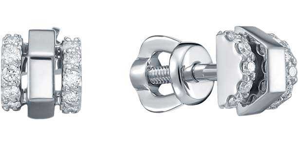 Золотые серьги-пусеты Brilliant Style Jewelry 3999-21001 c бриллиантом