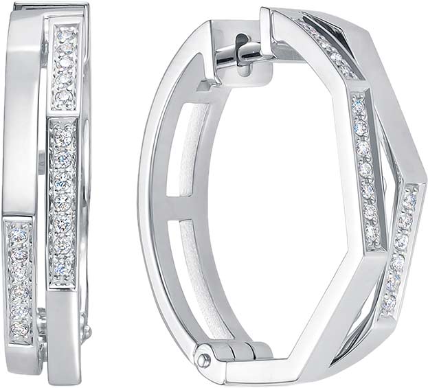 Золотые серьги-конго Brilliant Style Jewelry 4346-21001 c бриллиантом
