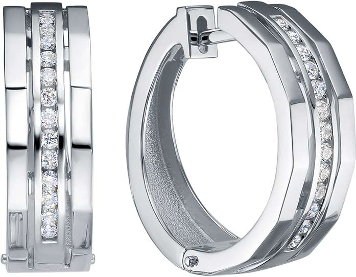 Золотые серьги-конго Brilliant Style Jewelry 4421-21001 c бриллиантом