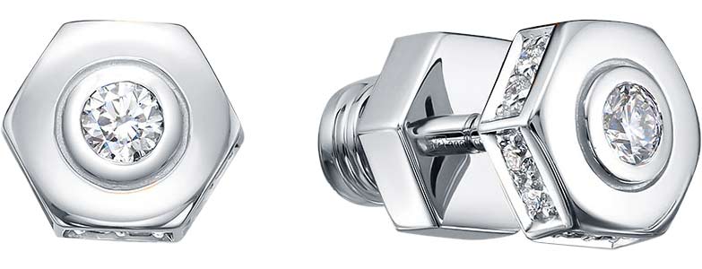 Золотые серьги-пусеты Brilliant Style Jewelry 4448-21001 c бриллиантом