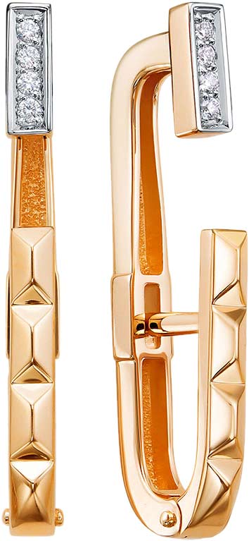 Золотые двухсторонние серьги Brilliant Style Jewelry 4454-210 c бриллиантом