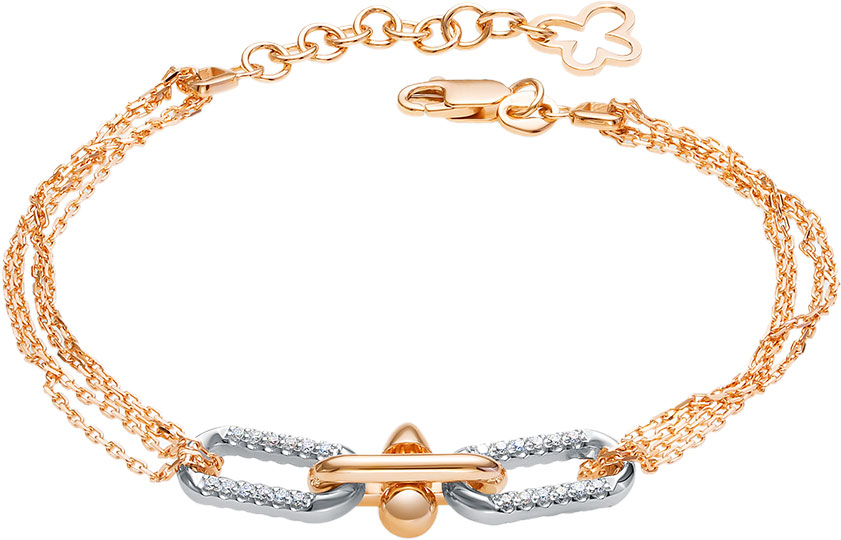 Золотой браслет цепь Brilliant Style Jewelry 4485-410 с бриллиантами