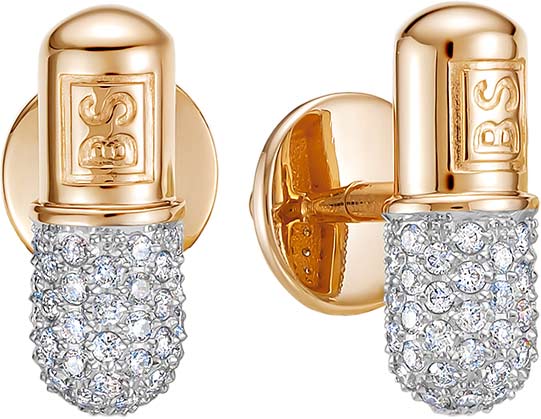 Золотые серьги-пусеты Brilliant Style Jewelry 5004-210 c бриллиантом