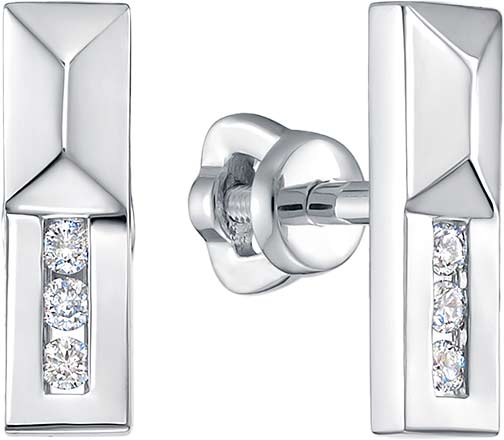 Золотые серьги-пусеты Brilliant Style Jewelry 5005-21001 c бриллиантом