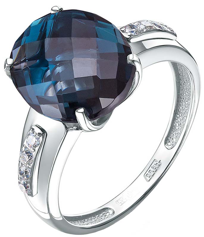 Золотой перстень БРИЛЛИАНТЫ КОСТРОМЫ 01-4147/5 c бриллиантом, топазом