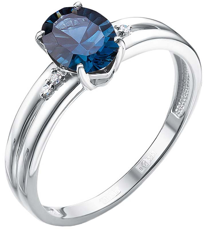 Золотое кольцо БРИЛЛИАНТЫ КОСТРОМЫ 01-4849/5 c бриллиантом, топазом