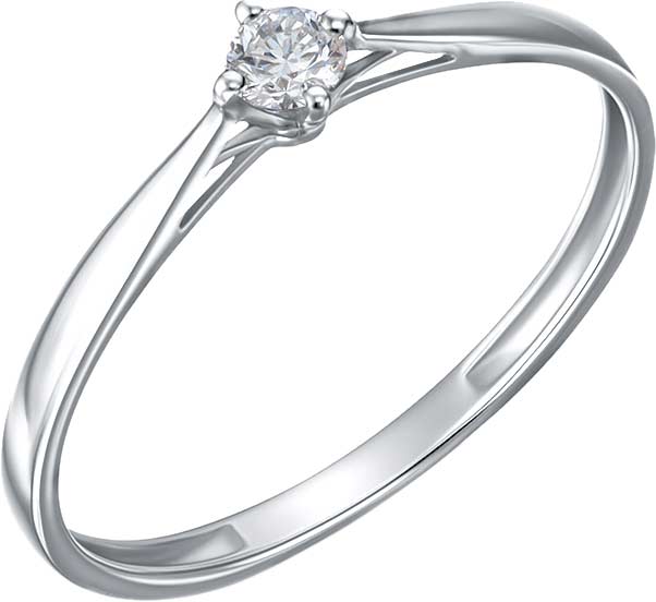 Помолвочное кольцо из белого золота BUBLIK JEWELRY BR1000921010W с выращенным бриллиантом