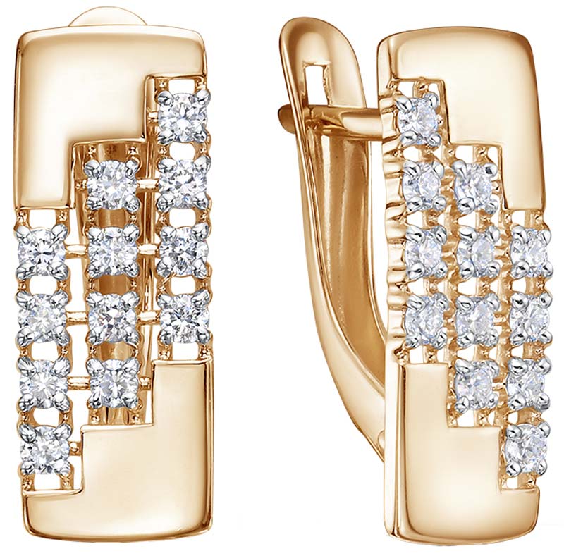 Золотые серьги BUBLIK JEWELRY BR2000481010 с выращенными бриллиантами
