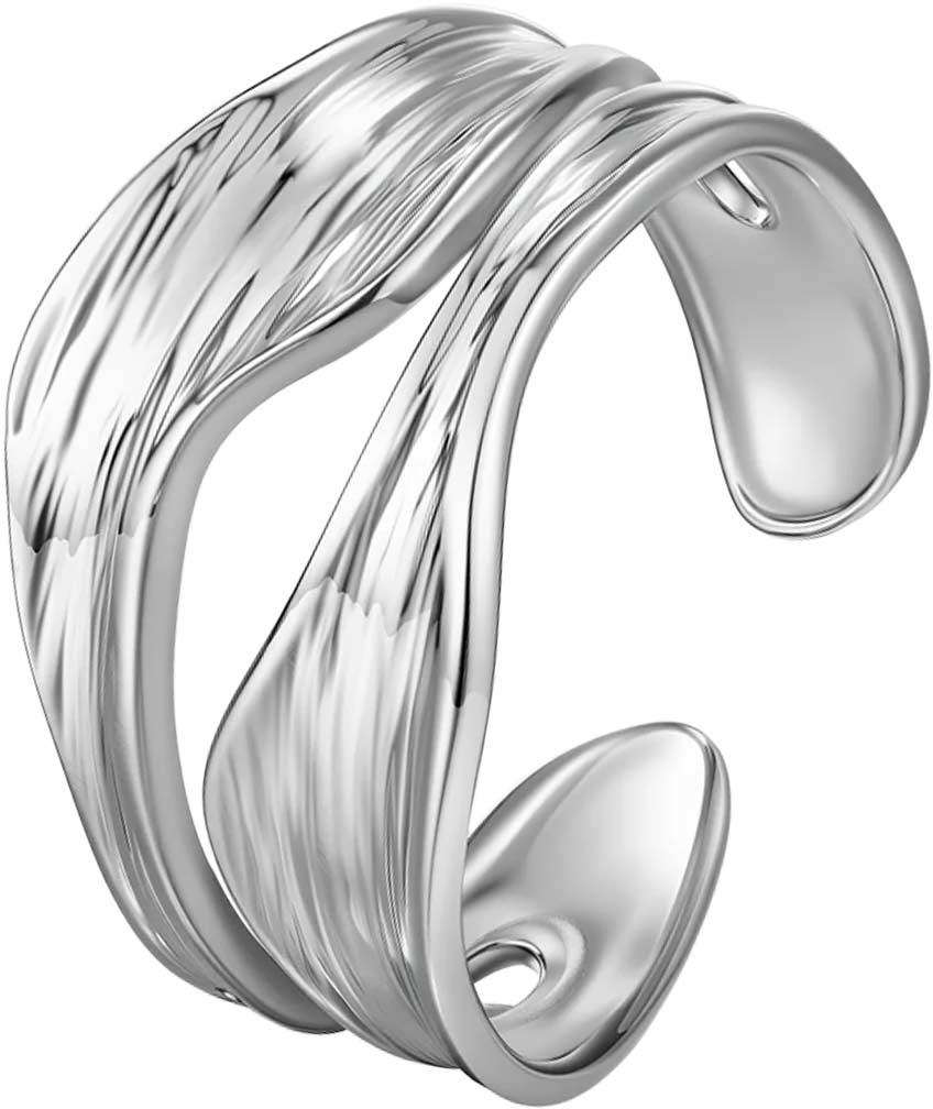 Стальное двойное открытое кольцо BURKER AURORA-RING-SILVER