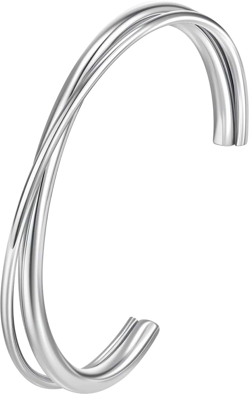 Стальной жесткий открытый браслет BURKER AVINA-BRACELET-SILVER